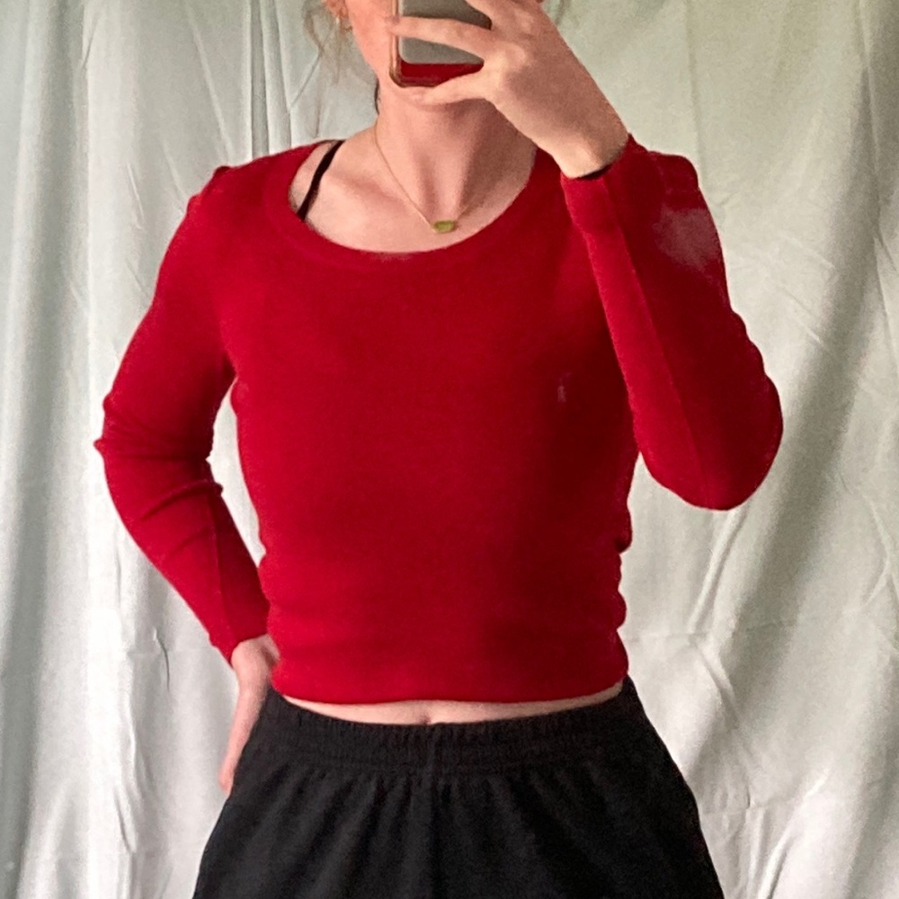 Knitted red sweater